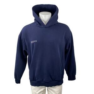 Pangaia Men's Navy Blue Logo Long Sleeve Hoodie Hooded Sweatshirt Top Size L